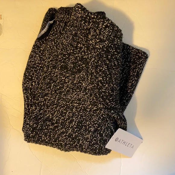 NWT Athleta Sierra Crew Wool Blend Sweater in Black Marl | Women’s Medium - Picture 3 of 7